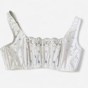 Savage X FENTY White Corset XL Bra Top boning gorgeous bustier eyelet embroidery